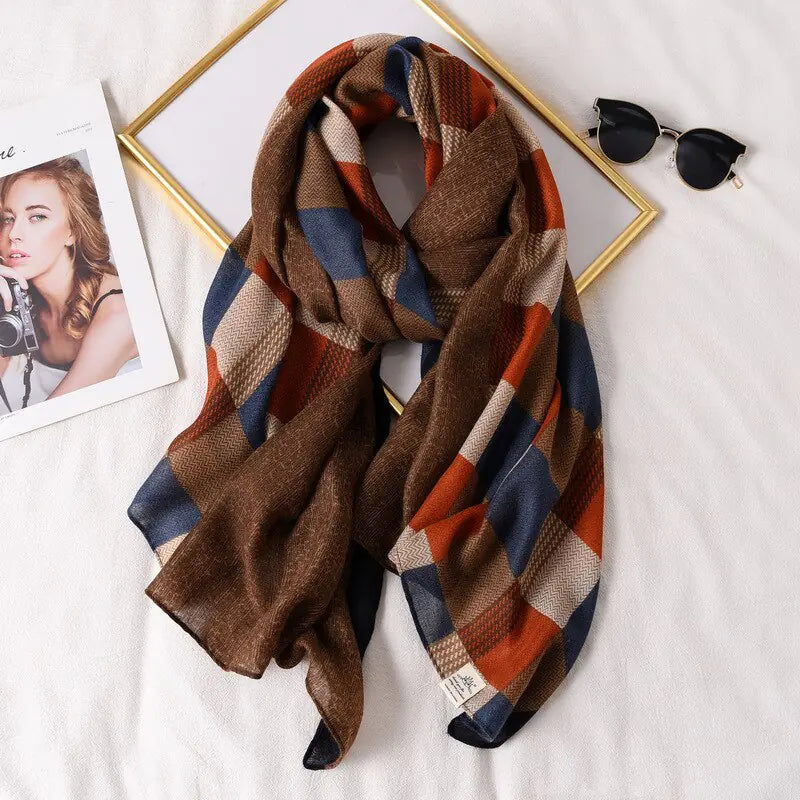 Plaid Scarf for Women Rieworkes