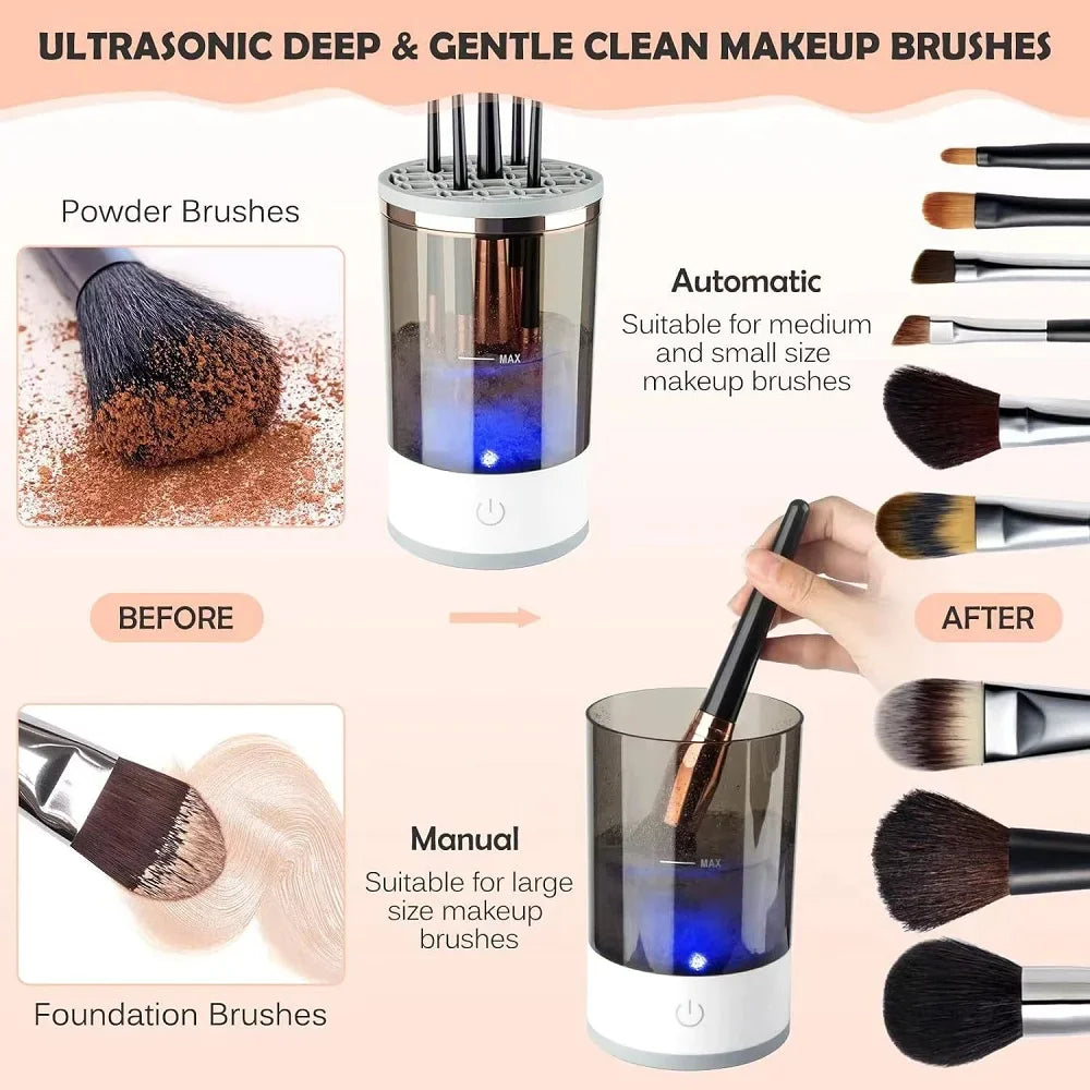 Automatic Brush Cleaner Electric Makeup Brush Cleaning Machine Fast Clean Dryer Rieworkes