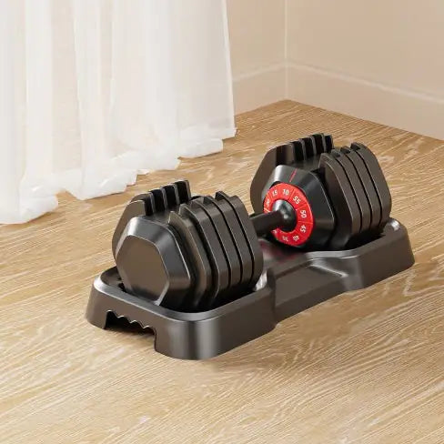Adjustable Dumbbell Set, 10 In 1 Free Dumbbell For Men And Women, Black Dumbbell For Home Gym, Full Body Workout Fitness, Fast Adjust By Turning Handle 10 Gears55 LB Rieworkes
