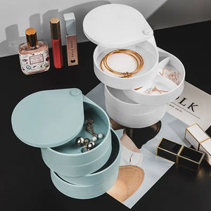 Earring Storage Box with Rotating Display Rack Mimarta