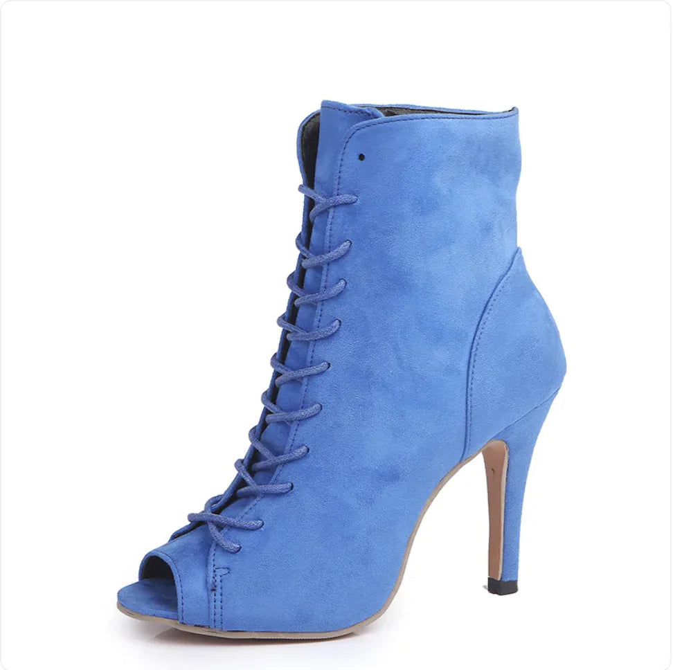 Peep-Toe Lace-Up Ankle Boots Rieworkes