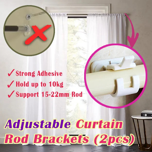 Adjustable Curtain Rod Bracket Holders Rieworkes