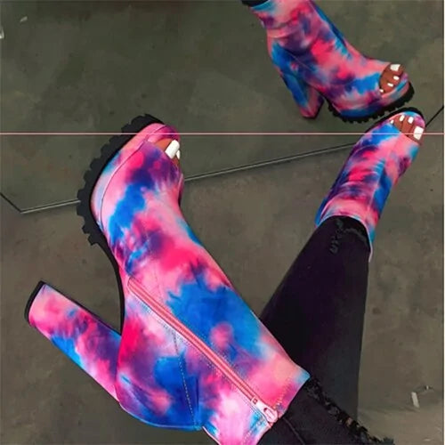 Zipped Open Toe Ankle Boots Rieworkes