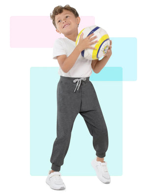 Resinta 4 Pack Toddler and Boys Joggers Sweatpants Kids Pull-On Active Athletic Pants with Drawstring Elastic Waistband 5T Black, Dark Gray, Navy Blue, Burgundy Rieworkes
