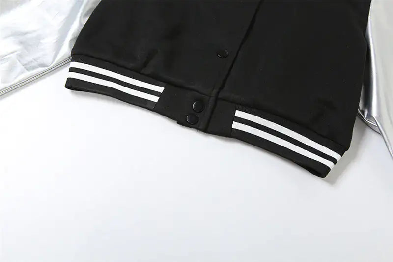 Metallic Cropped Varsity Jacket Rieworkes