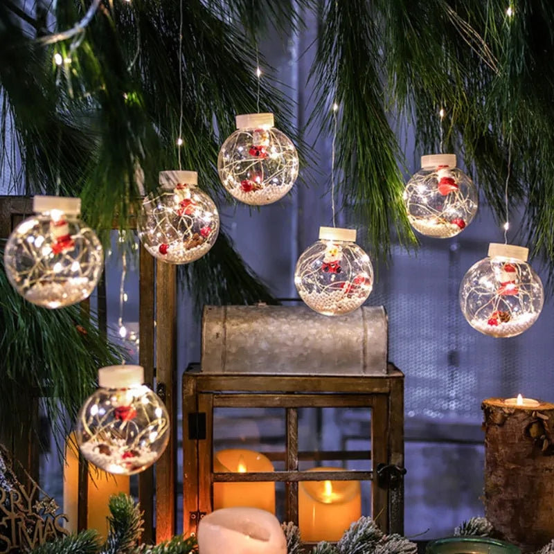 Curtain String Light Ball Santa Claus Rieworkes