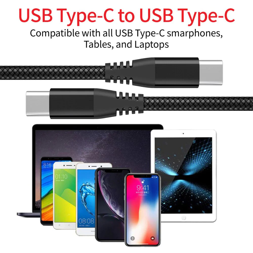USB-C to USB-C Cable Male Type-C Cable Cord Fast Charger Charging Data Sync Mimarta
