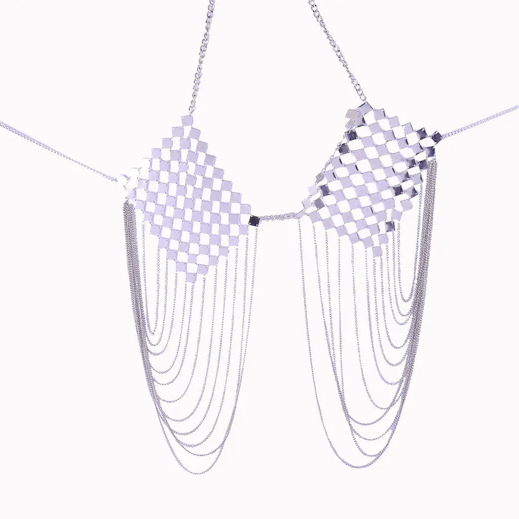 Metallic Body Chain with Tassel for Women’s Fashion Mimarta