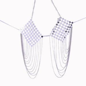 Metallic Body Chain with Tassel for Women’s Fashion Mimarta