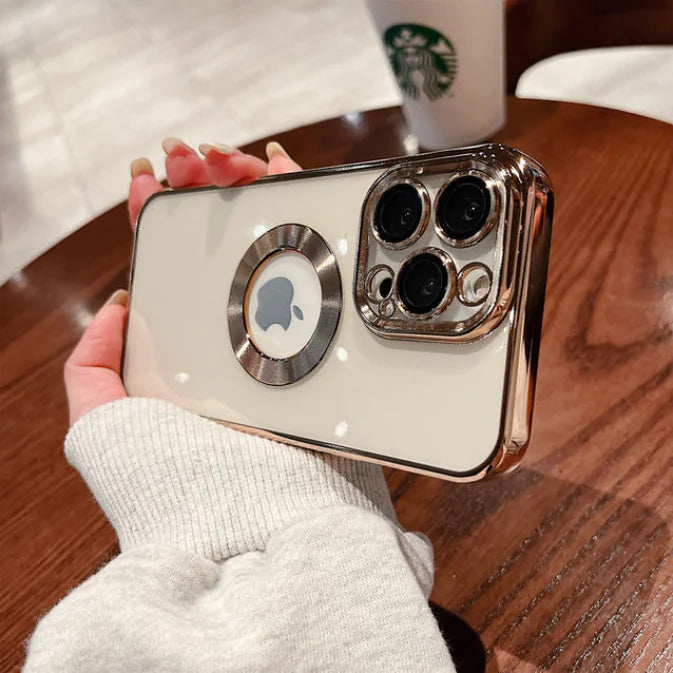 Luxury Plating Logo Hole Case For iPhone Rieworkes