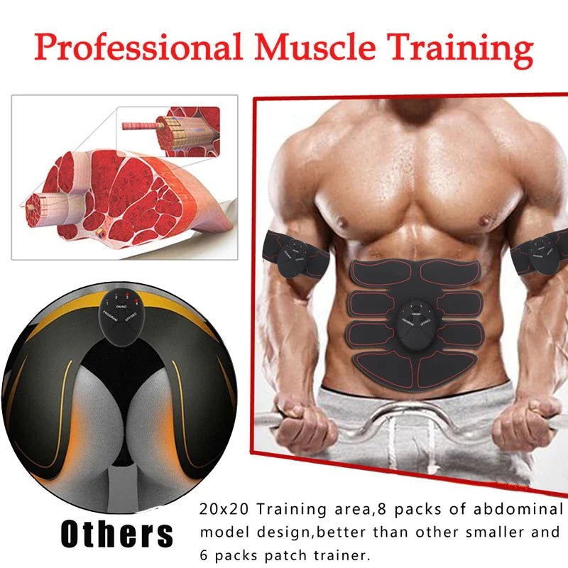 EMS Abdominal Muscle Toning Trainer ABS Stimulator Toner Fitness Binder Gym Belt Rieworkes