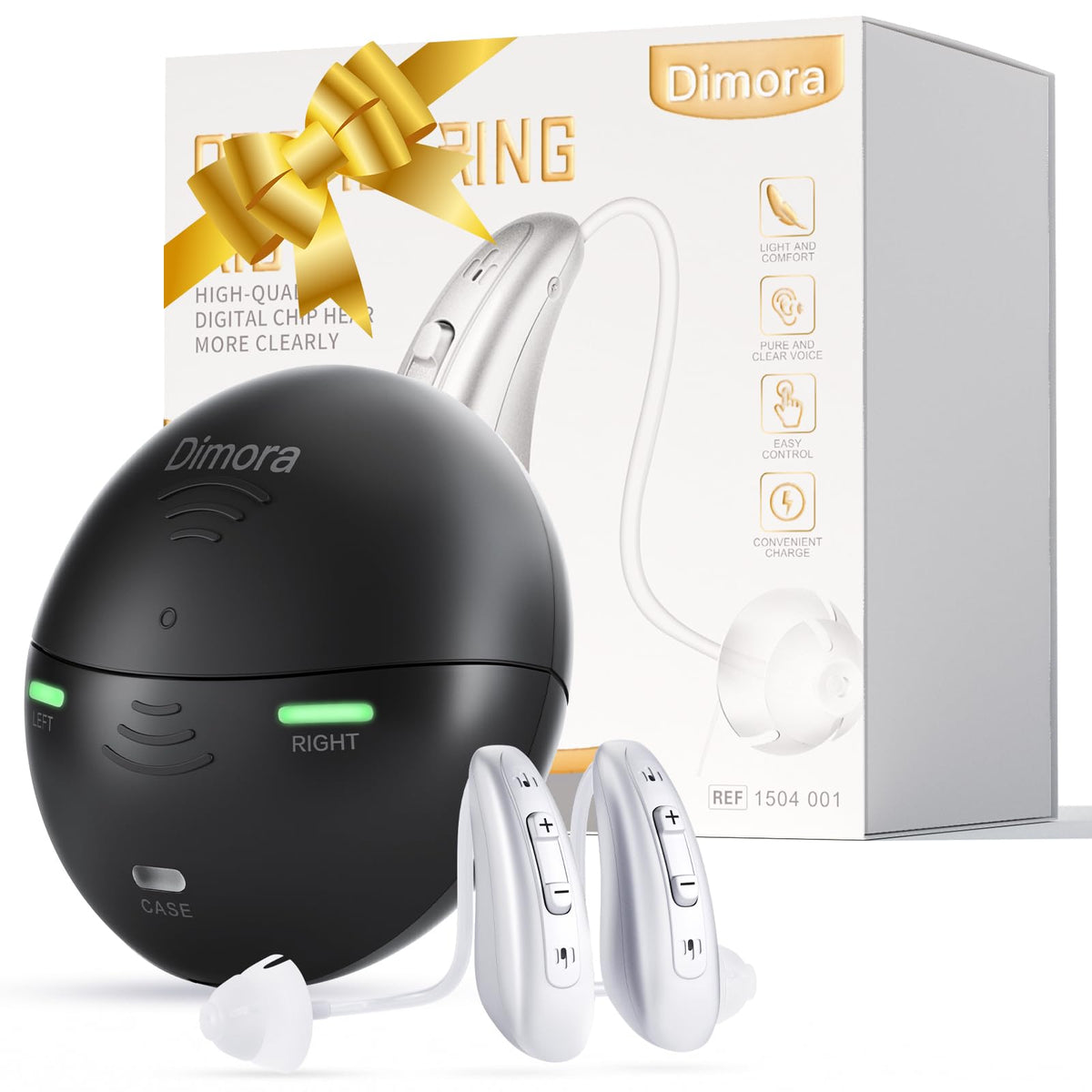 Rechargeable Hearing Aids for Seniors Adults-Dimora BTE Earing Aid (Not Amplifiers) with 16-Channel Sound Processing for Superior Sound Quality Noise Canceling Digital Hearing Assist Easy to UseOver-the-Counter(FSA or HSA eligible) Mimarta