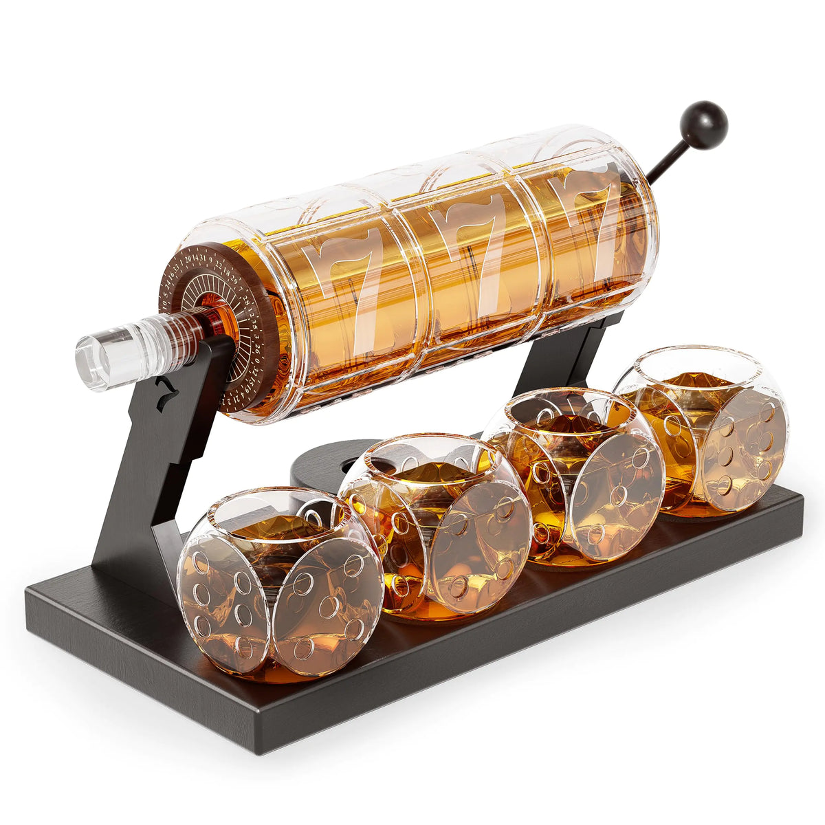 Slot Whiskey Decanter Sets for Men Kollea 50.7 Oz Whiskey Decanter Set with 4 Dice Glasses Casino Style Decanter for Bourbon Gifts for Men Dad Him Boyfriend Guy Birthday Anniversary Valentine Mimarta