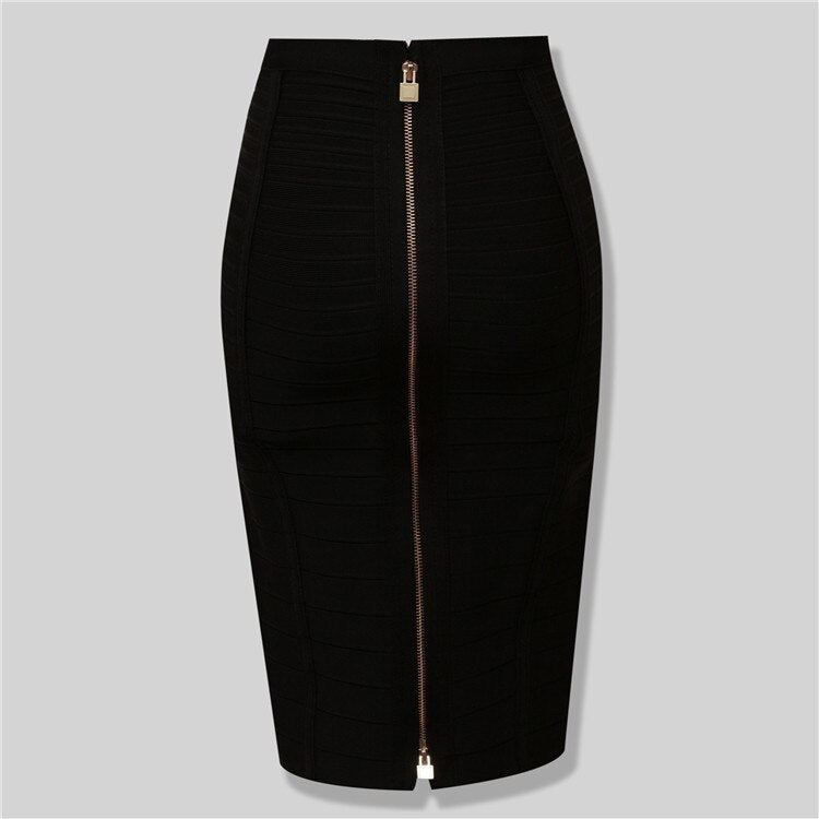 Sexy Solid Color Zipper Bodycon Dress Mimarta