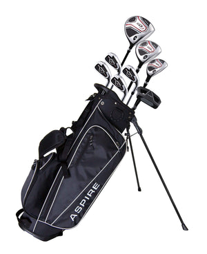 Aspire XD1 Teenager Complete Golf Set Includes Driver Fairway Hybrid 7 8 9 Wedge Irons Putter Stand Bag 3 HCS Teen Ages 13-16 Right Hand - Height 51" - 56" Mimarta