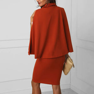 Cloak Dress, Fake Two-Piece Long Dress Mimarta