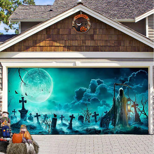 Halloween Misty Forest Garage Door Banner Rieworkes