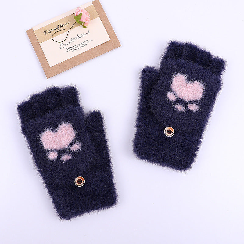 Winter Cat Claw Knit Gloves Mimarta