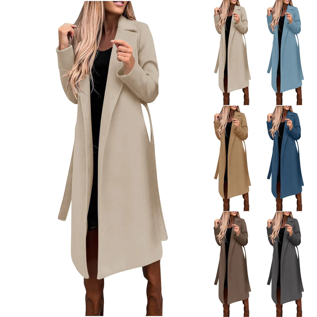 2023 Fall Winter Women's Long Solid Color Coat Mimarta