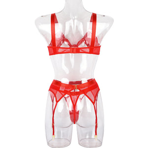 2024 Women's Sheer Lace Lingerie Set (3 Pieces) Mimarta