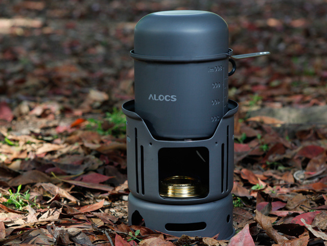 Outdoor Windproof Alcohol Stove with Camping Pot Set Mimarta