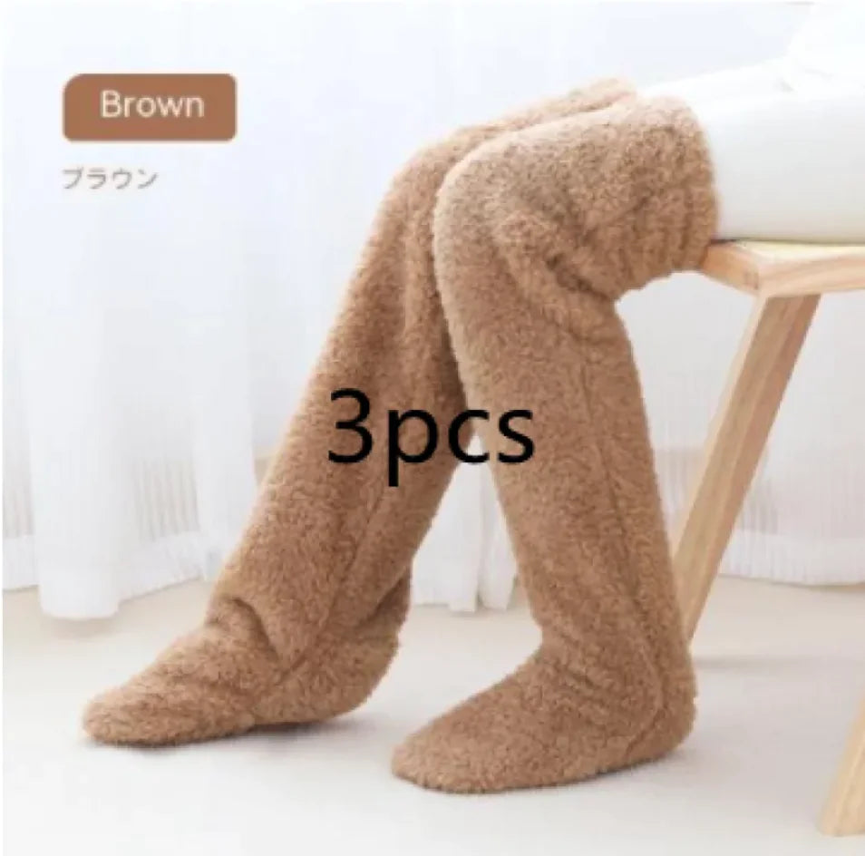 Fuzzy Over Knee High Winter Warm Socks Rieworkes