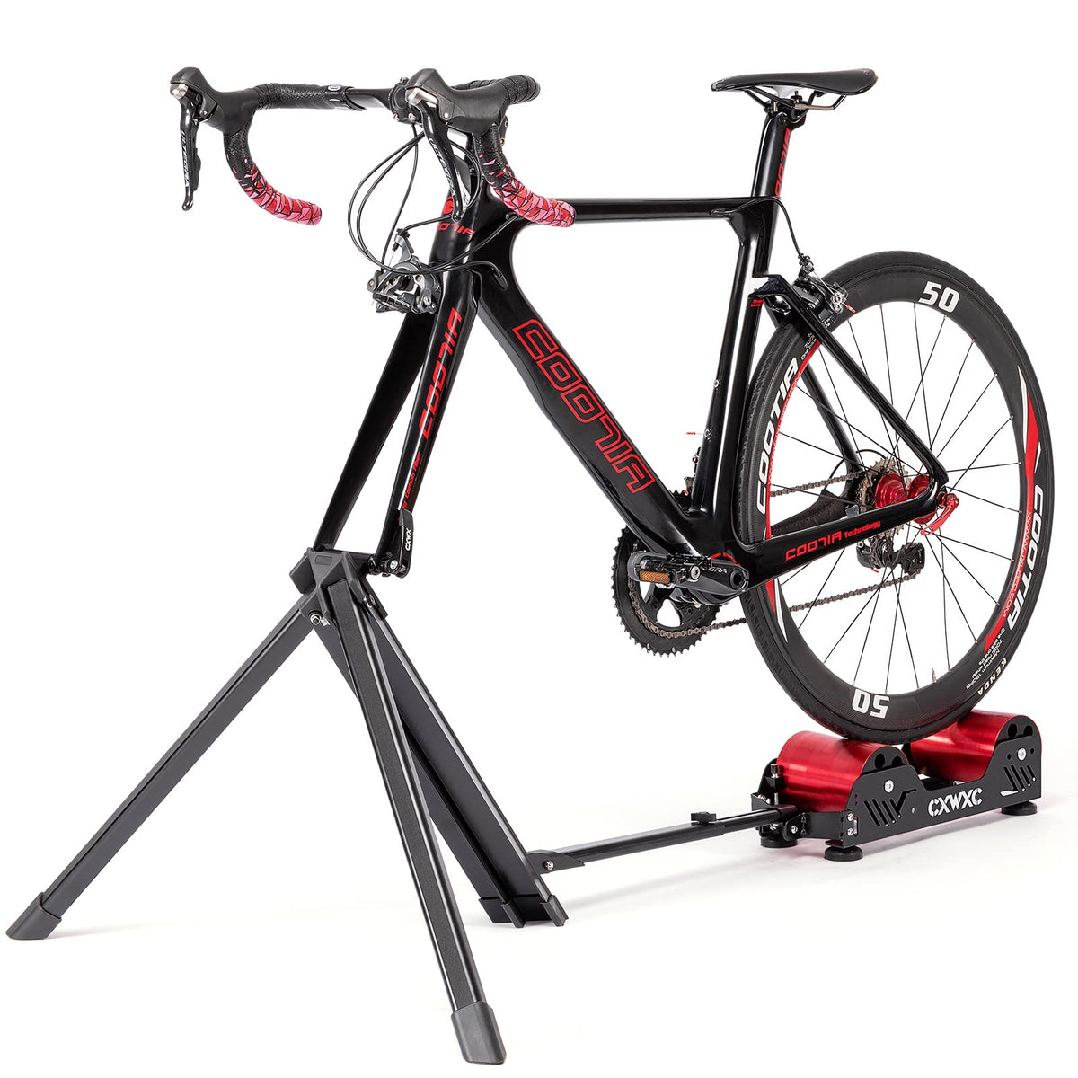 Bike Trainer Stand Resistance Adjustable - Portable Magnetic Bicycle Rollers Indoor Exercise/Fitness/Workout - Fordable Fully Aluminum Alloy Mimarta