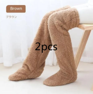 Fuzzy Over Knee High Winter Warm Socks Rieworkes