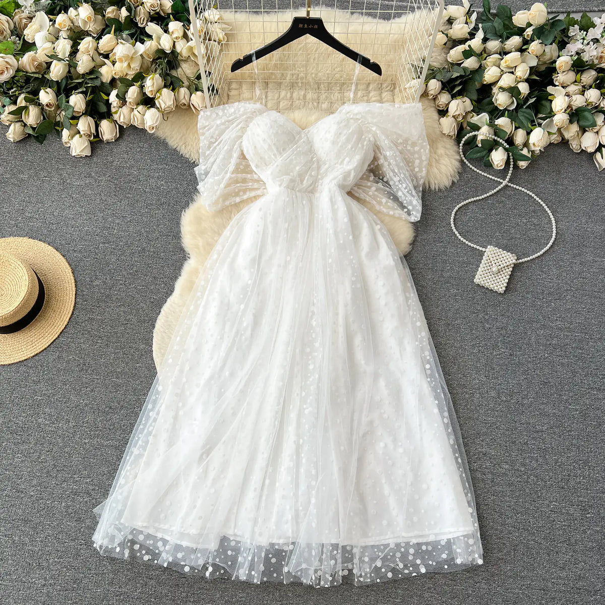 Women's Luxury White Dress for Summer Mimarta