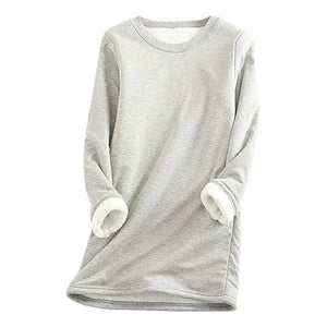SEAOPEN Fleece Sweatshirts for Women Winter Warm Sherpa Lined Shirts Fuzzy Pullover Top Soft Crewneck Thermal Underwear Mimarta