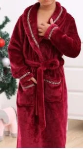 Winter Coral Fleece Thick Bathrobe Rieworkes