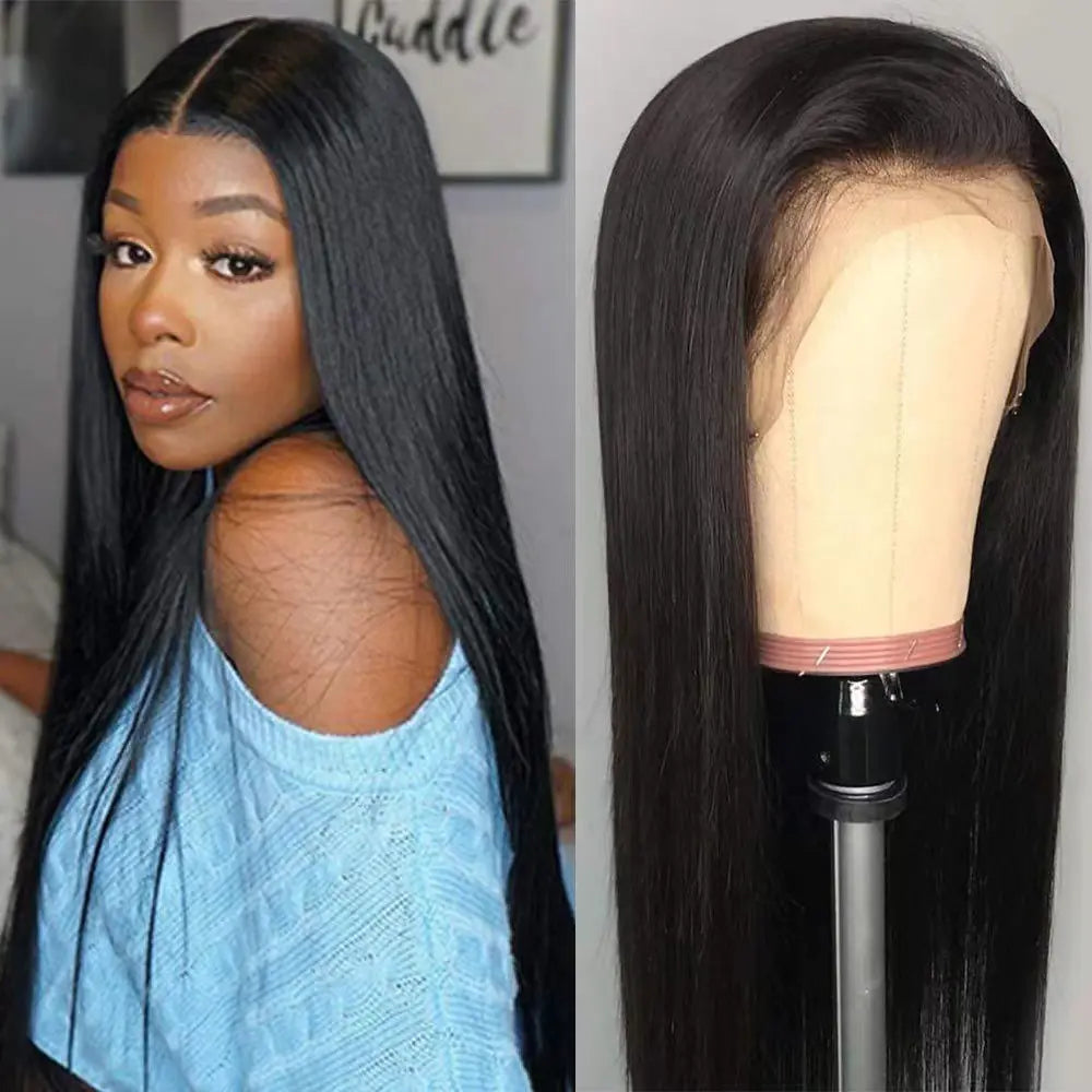 Black Middle Part Lace Front Wig for Women Mimarta