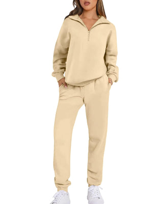 Prinbara Women 2 Piece Outfits Sweat Set 2024 Winter Oversized Sweatshirts Jogger Sweatpants Lounge Sets Fall Tracksuit Dark Khaki X-Large Rieworkes
