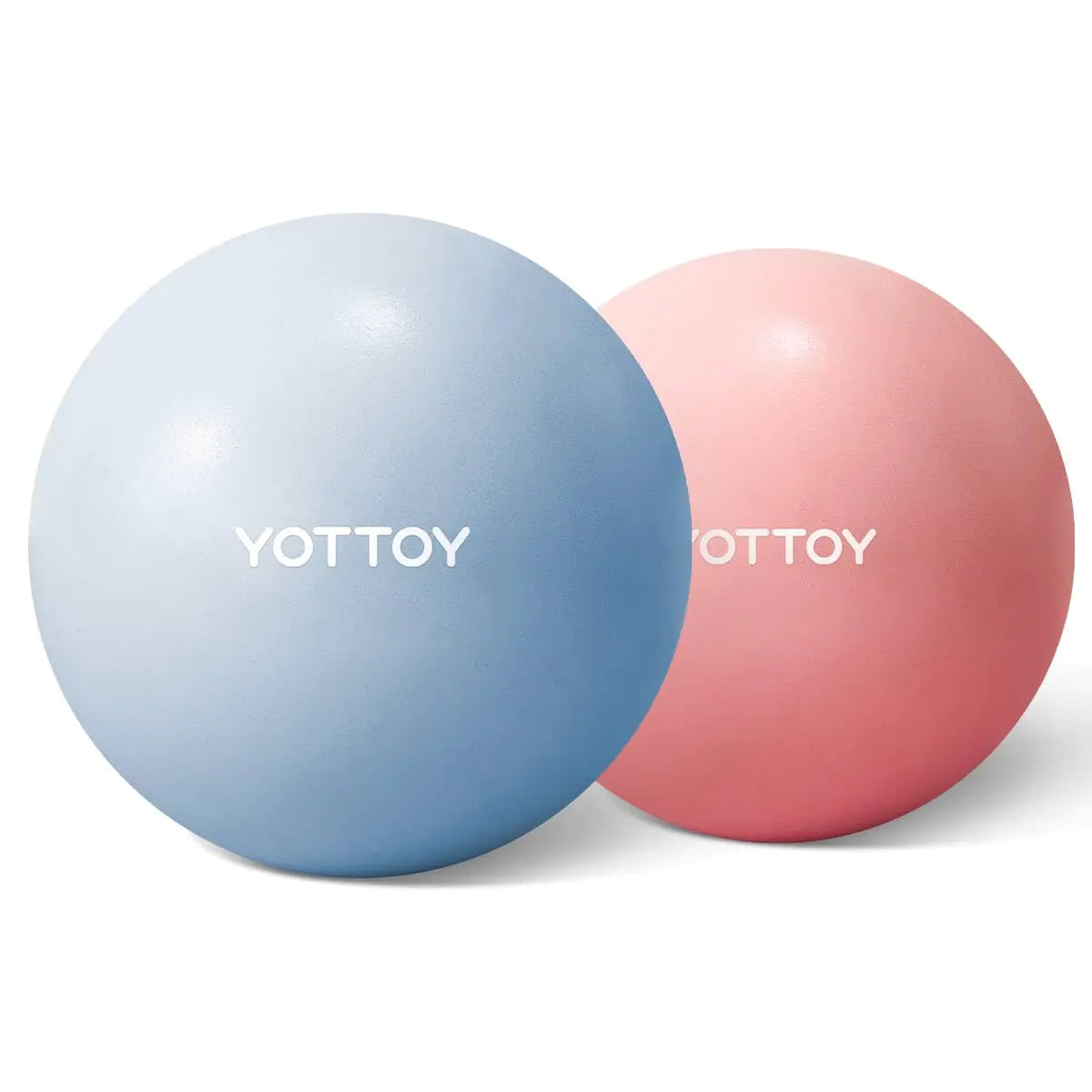 YOTTOY Pilates Ball 10-inch Exercise Ball with Anti-burst Technology for Stability Stability Ball for Yoga Pilates Physical Therapy Home Gym and Office Fitness Equipment (Pink+Blue 9inch+10inch) Mimarta
