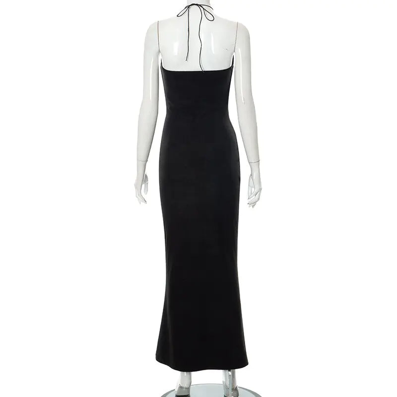 Backless Halter Long Dress Rieworkes