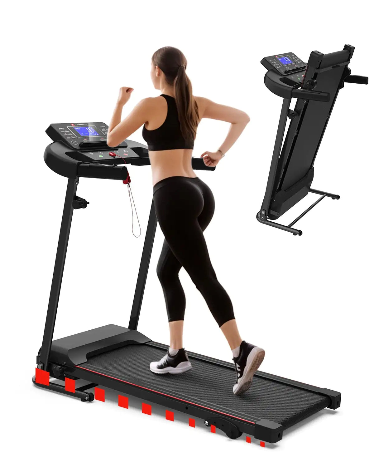 Foldable Treadmill Fitness Walking Machine Rieworkes