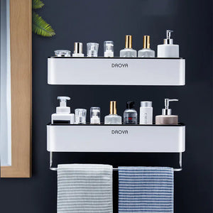 Wall-Mounted Bathroom Storage Rack Without Drilling Mimarta