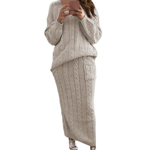 Autumn Winter Women's Fashion Sweater Dress Set Mimarta