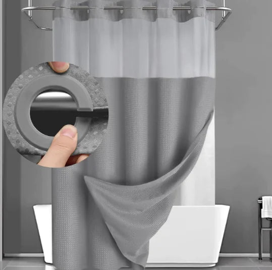Without Hook Double-Layer Shower Curtain Set Rieworkes