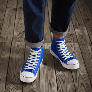 ZGR Men's High Top Canvas Sneakers Lace Up Classic Casual Walking Shoes 12 Blue Rieworkes