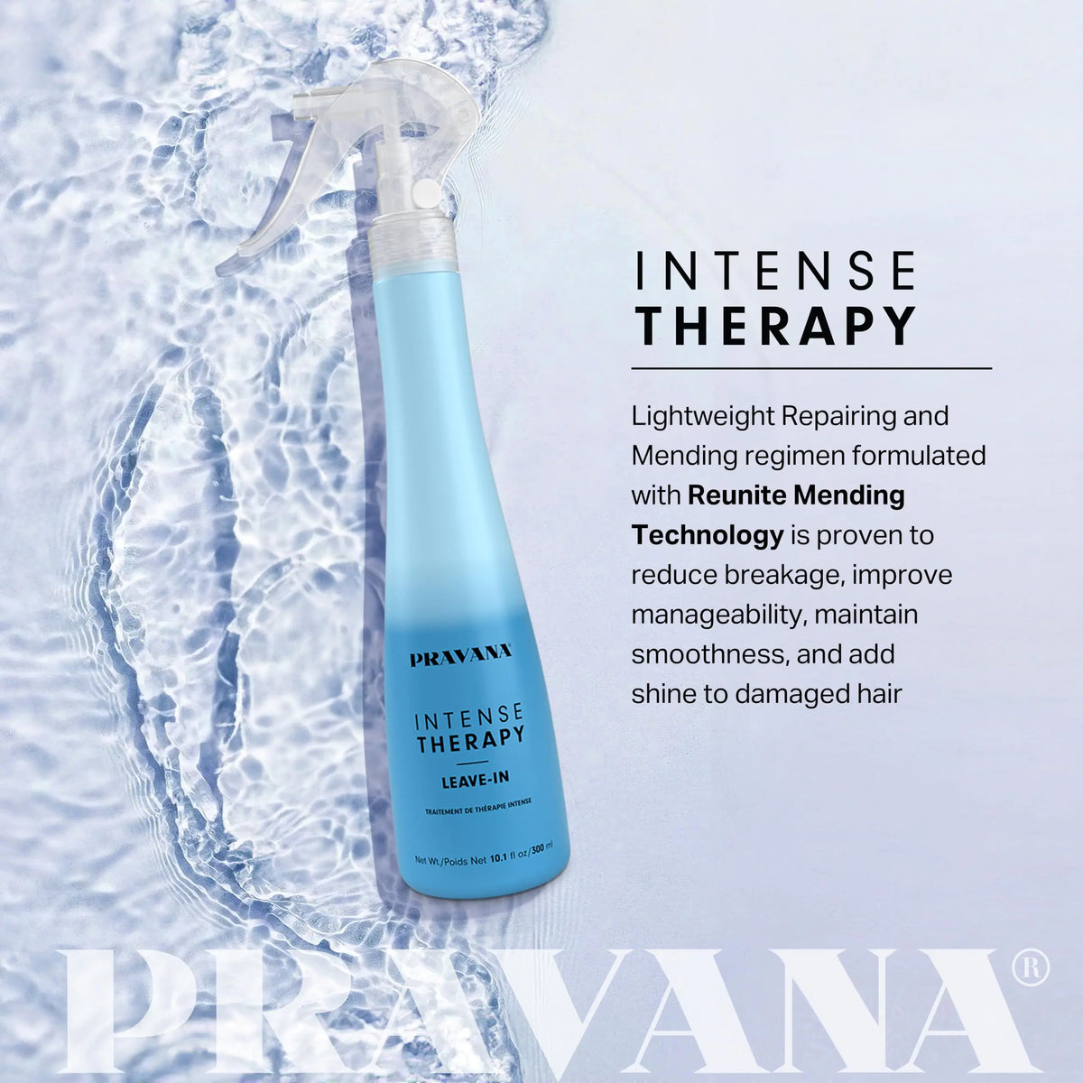 PRAVANA Intense Therapy Leave-In Conditioner Spray Treatment & Detangler | Instantly Detangles & Hydrates | Equalizes Hair Porosity | For All Hair Types | Strengthens & Softens Hair 10.1 Fl Oz (Pack of 1) Rieworkes