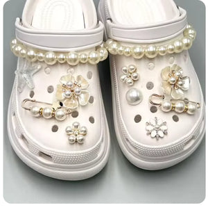 Pearl Chain Shoe Charms for Crocs and Sandals - Elegant DIY Decorations for Women Rieworkes
