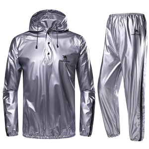 CAMEL CROWN Weight Loss Sweat Suit Heavy Duty Sweat Sauna Suit for Men Women Exercise Gym Suit for Fitness Grey Medium Mimarta