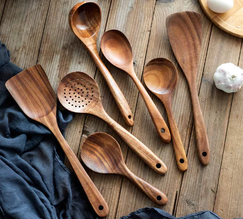 Handmade Teak Utensils Rieworkes
