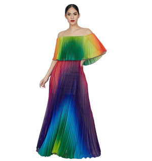Gradient Pleated Sexy Dress Mimarta