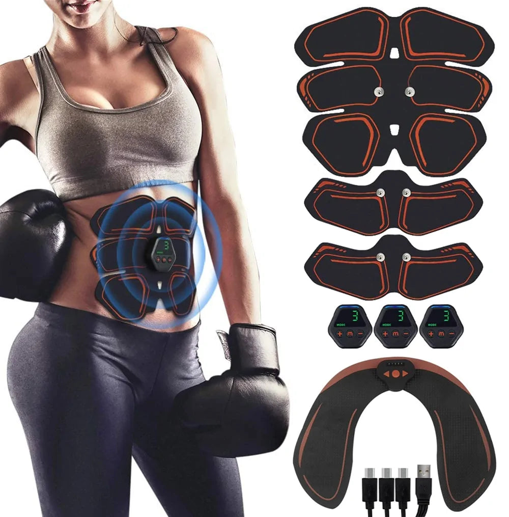 EMS Abdominal &amp; Hip Trainer Toner: USB Fitness Gear for Home Gym Rieworkes