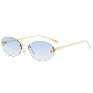 Trendy Women's Oval Metal Sunglasses by F Brand Mimarta