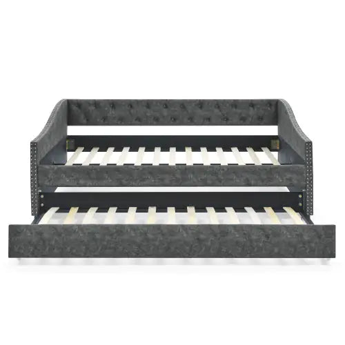 The Full-size Sofa Bed Features A Double-sized Upholstered Tufted Sofa Bed On Wheels Unavailable Platforms- Temu Rieworkes