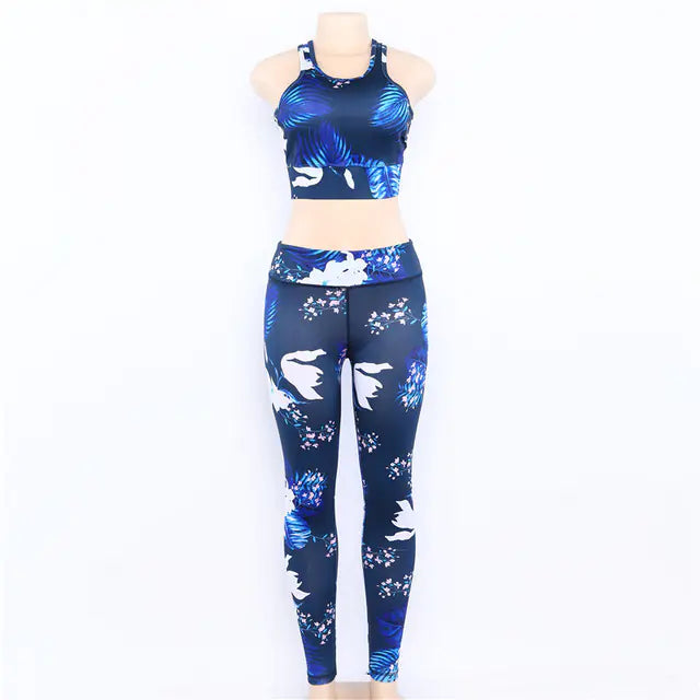 Women's Floral Print Yoga Set - Bra &amp; Leggings Outfit Mimarta