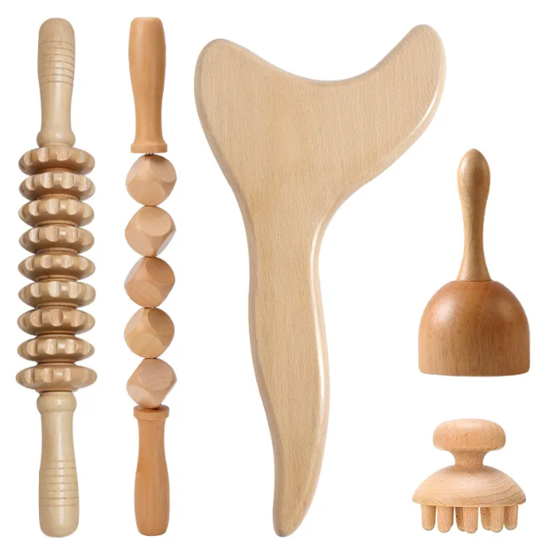 Wooden Anti-Cellulite Hand Massage Roller Set (Multiple Options) Mimarta